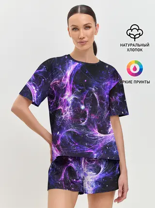 Женская пижама с шортами / SPACE STARS | КОСМОС ЗВЁЗДЫ