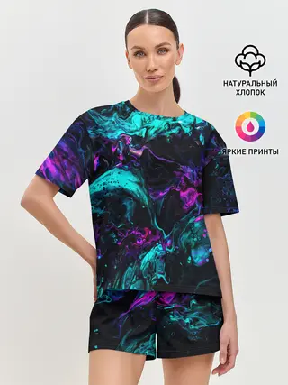 Женская пижама с шортами / НЕОНОВАЯ АБСТРАКЦИЯ | NEON