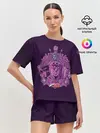Женская пижама с шортами / Джоджо фиолетовые герои
