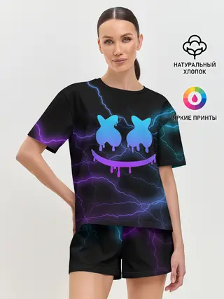 Женская пижама с шортами / Marshmello