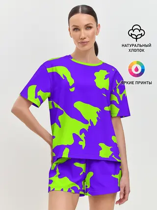 Женская пижама с шортами / тeкстура