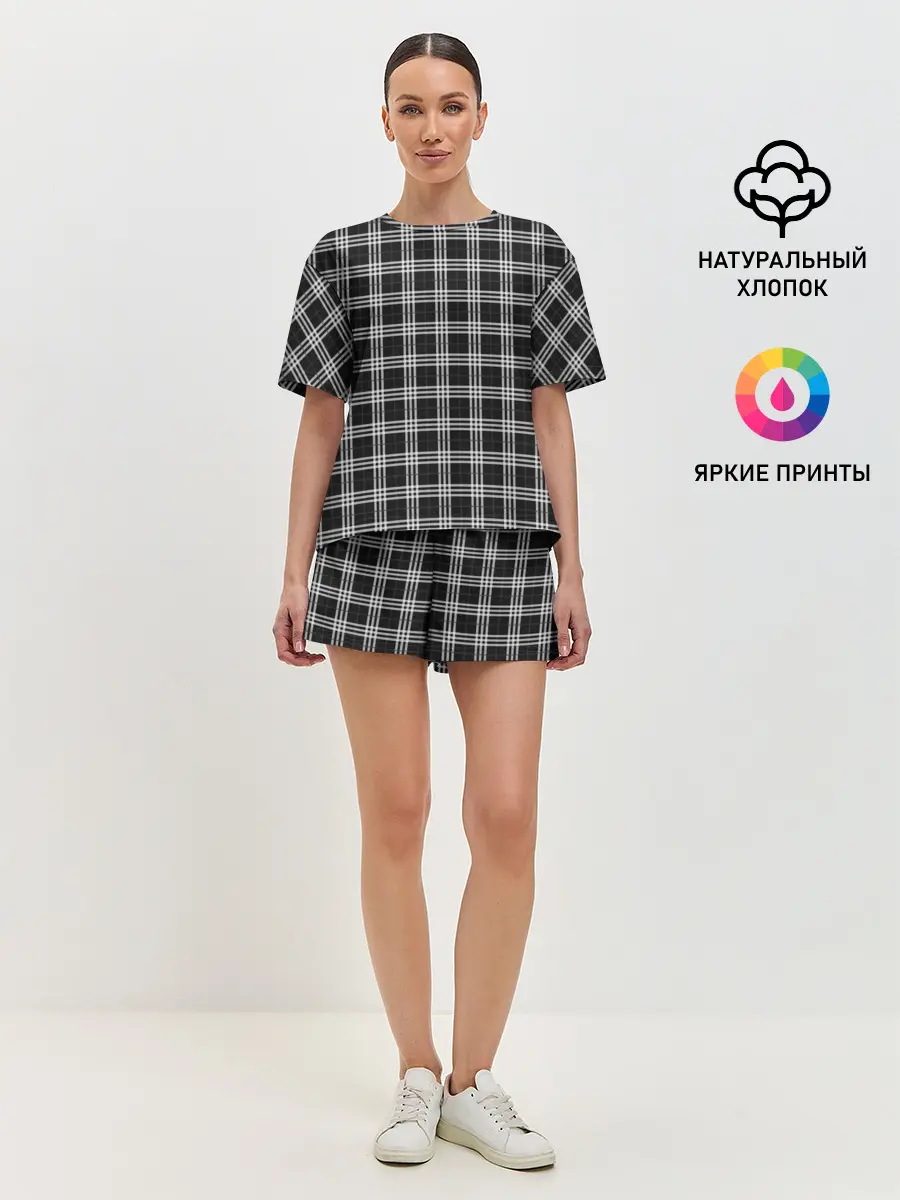 Женская пижама с шортами / Шотландка