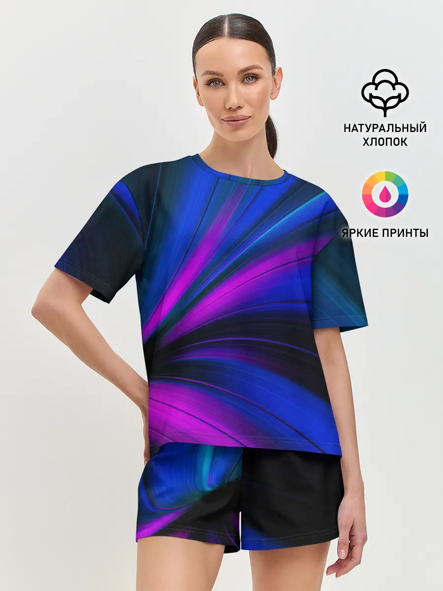 Женская пижама с шортами / НЕОНОВЫЕ ВОЛНЫ | NEON STRIPES