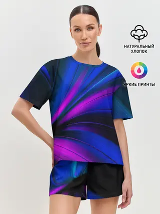 Женская пижама с шортами / НЕОНОВЫЕ ВОЛНЫ | NEON STRIPES