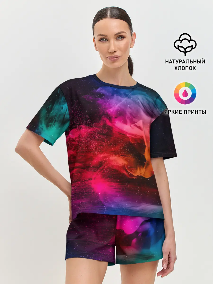 Женская пижама с шортами / ЦВЕТНОЙ ДЫМ