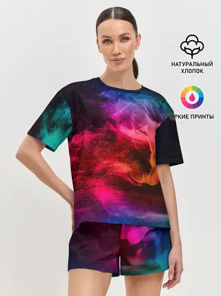 Женская пижама с шортами / ЦВЕТНОЙ ДЫМ