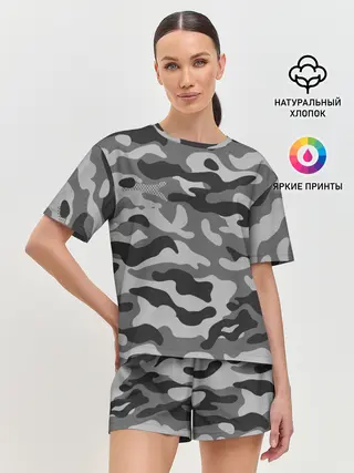 Женская пижама с шортами / КАМУФЛЯЖ GRAY