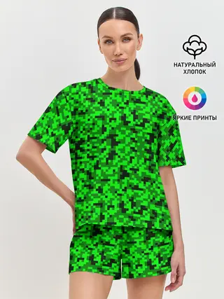 Женская пижама с шортами / КАМУФЛЯЖ GREEN