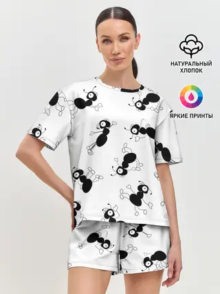 Женская пижама с шортами / Муравьи