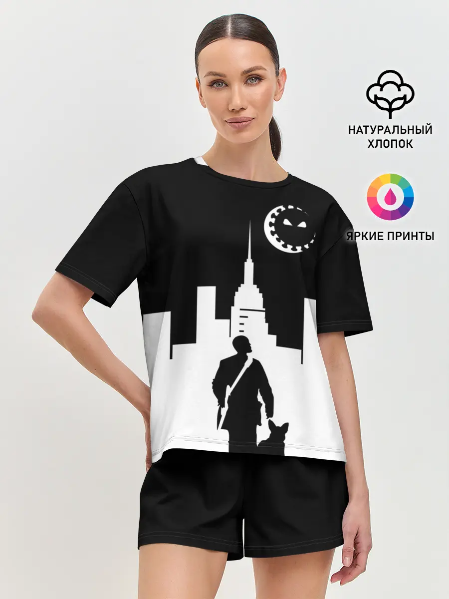 Женская пижама с шортами / Борец с COVID19