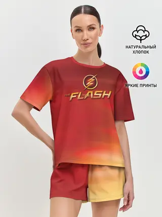 Женская пижама с шортами / The Flash Logo Pattern