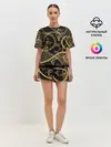 Женская пижама с шортами / Золотая цепь и бусы