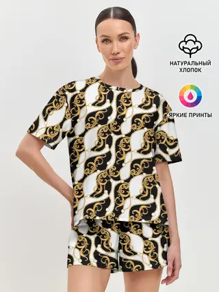 Женская пижама с шортами / Волновая вьюга