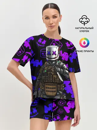 Женская пижама с шортами / MARSHMELLO FORTNITE