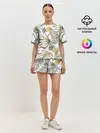 Женская пижама с шортами / Тропики хаки
