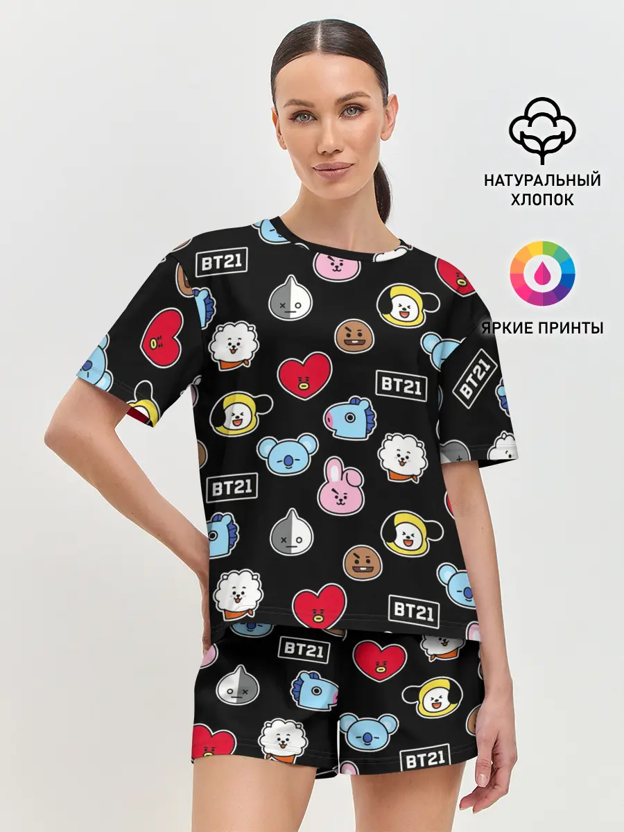 Женская пижама с шортами / BT21 | BTS | БТС | BANGTAN BOYS