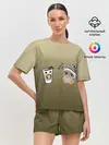 Женская пижама с шортами / сонная сова и кофе идеальное