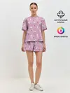 Женская пижама с шортами / Белая кошка