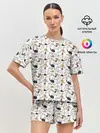 Женская пижама с шортами / Котики
