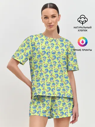 Женская пижама с шортами / Соник