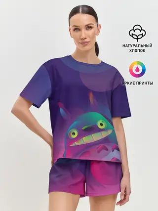 Женская пижама с шортами / Тоторо выглядывает