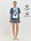 Женская пижама с шортами / Mononoke голубое небо