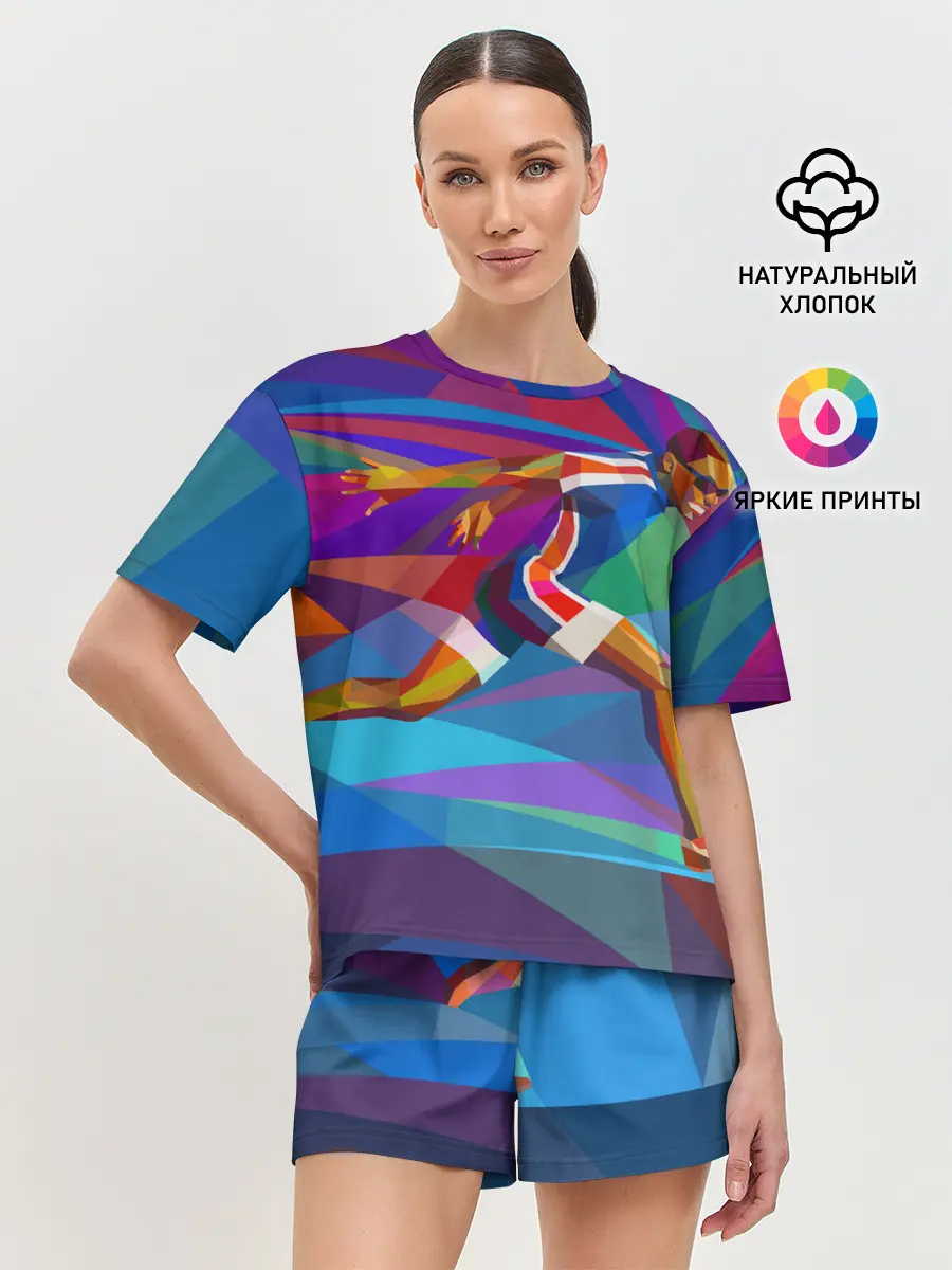 Женская пижама с шортами / Абстракция