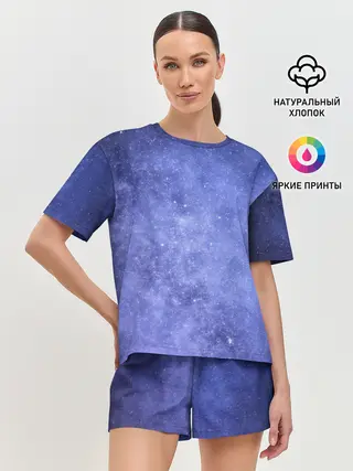 Женская пижама с шортами / Звезды в космосе