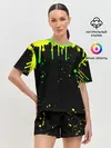 Женская пижама с шортами / НЕОНОВЫЕ ПОДТЕКИ