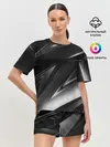 Женская пижама с шортами / GEOMETRY STRIPES BLACK & WHITE