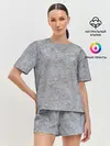 Женская пижама с шортами / Серый бетон
