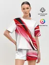 Женская пижама с шортами / GEOMETRY STRIPES RED