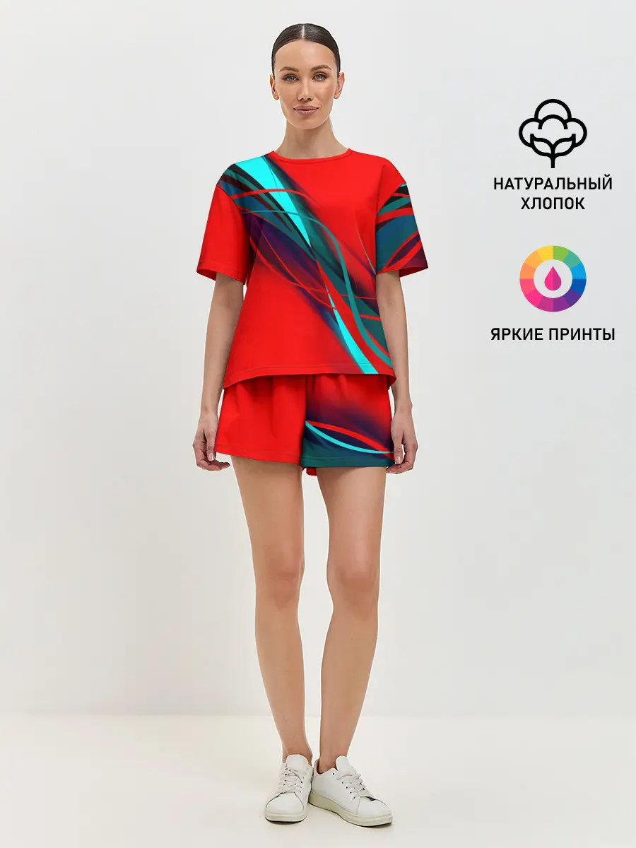 Женская пижама с шортами / GEOMETRY STRIPES
