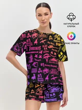 Женская пижама с шортами / FORTNITE PARTY EVENT / ФОРТНАЙТ