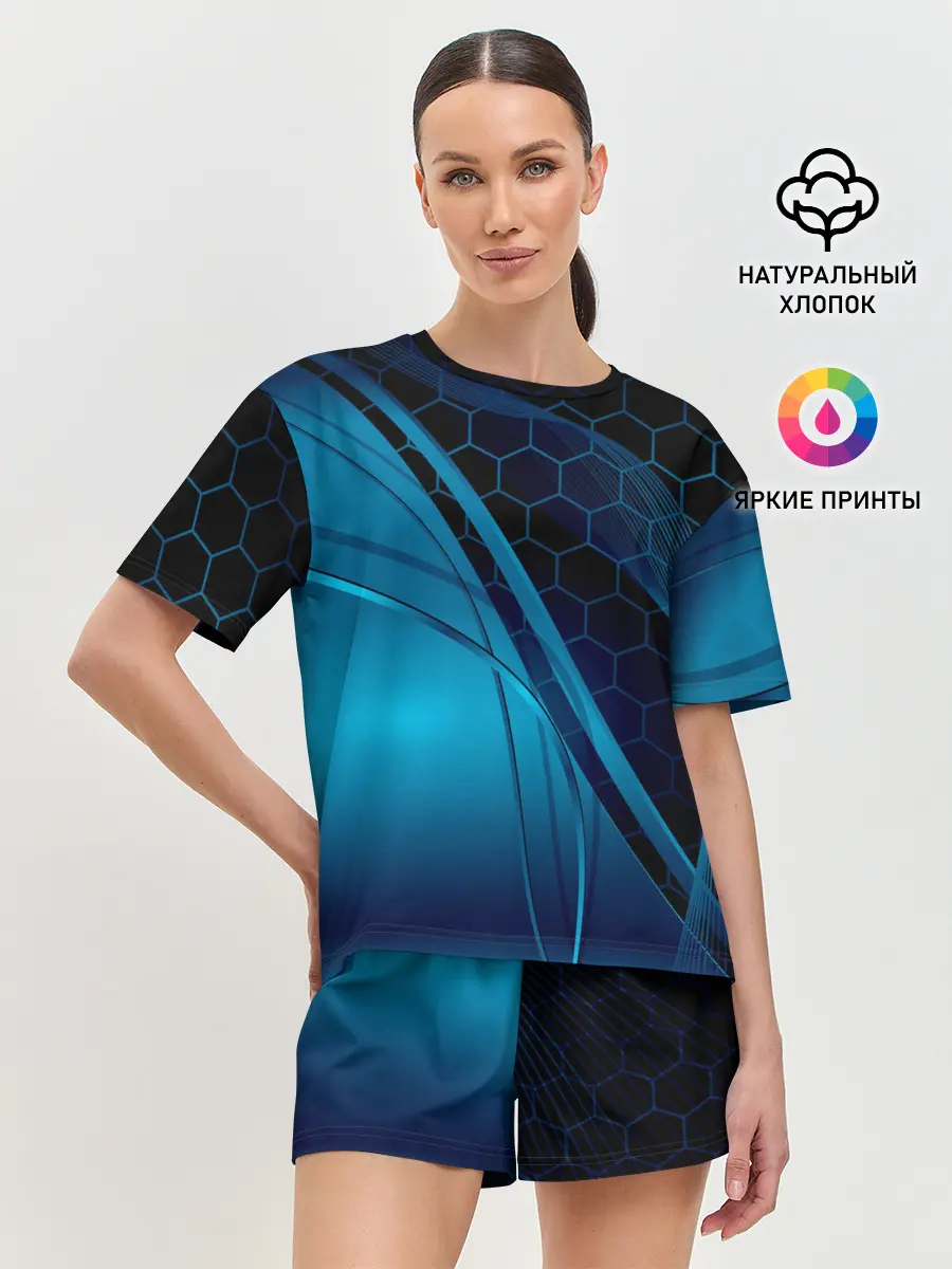 Женская пижама с шортами / ABSTRACT BLUE