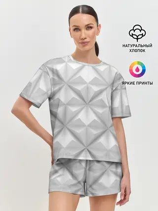Женская пижама с шортами / Ромбы