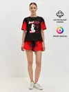 Женская пижама с шортами / monokuma красные потертости