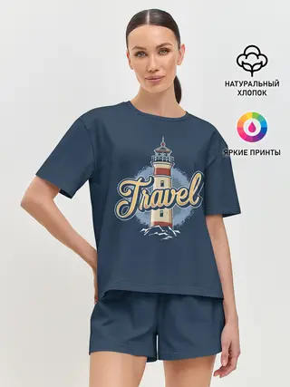 Женская пижама с шортами / Путешествие