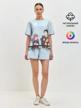 Женская пижама с шортами / Нисимия и Ишида крошат хлеб