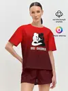 Женская пижама с шортами / monokuma на красном градиенте