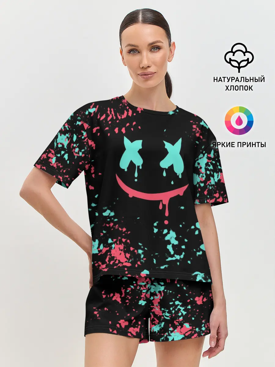 Женская пижама с шортами / Marshmello