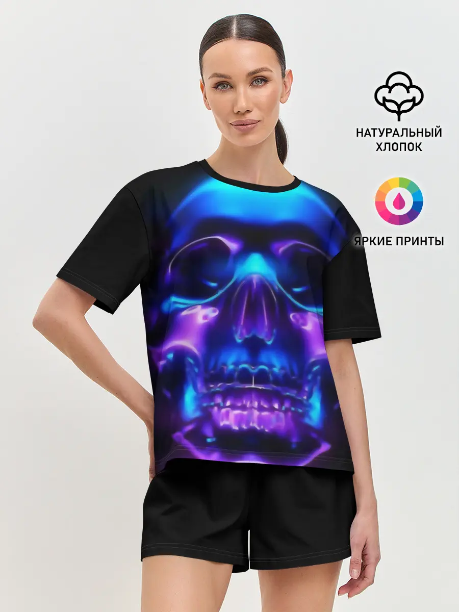 Женская пижама с шортами / Череп