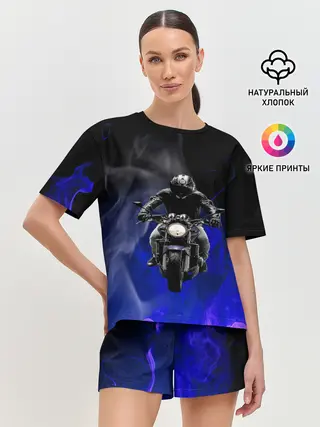 Женская пижама с шортами / МОТОЦИКЛЫ
