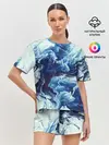 Женская пижама с шортами / Абстракция смешивание разводы