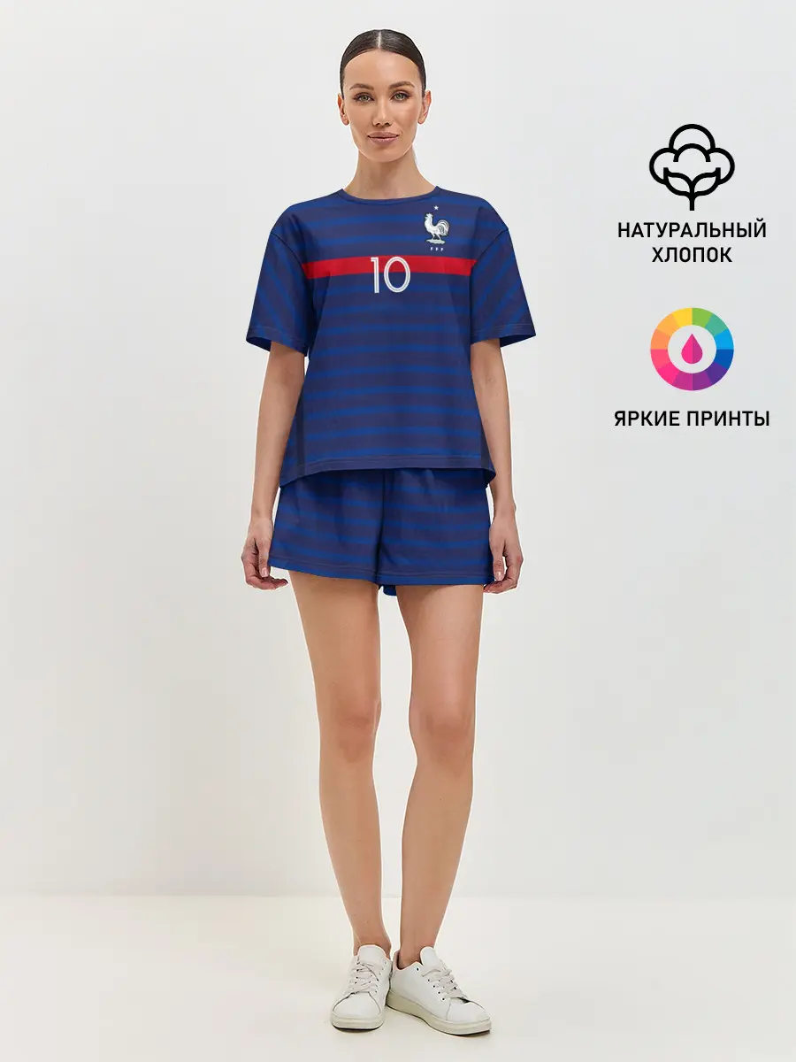 Женская пижама с шортами / Mbappe home EURO 2020