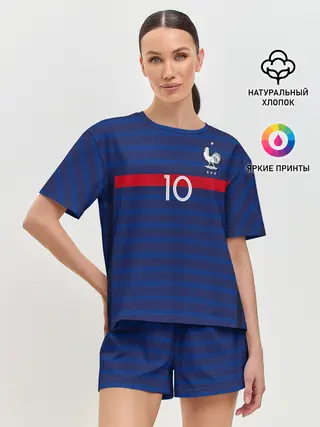 Женская пижама с шортами / Mbappe home EURO 2020