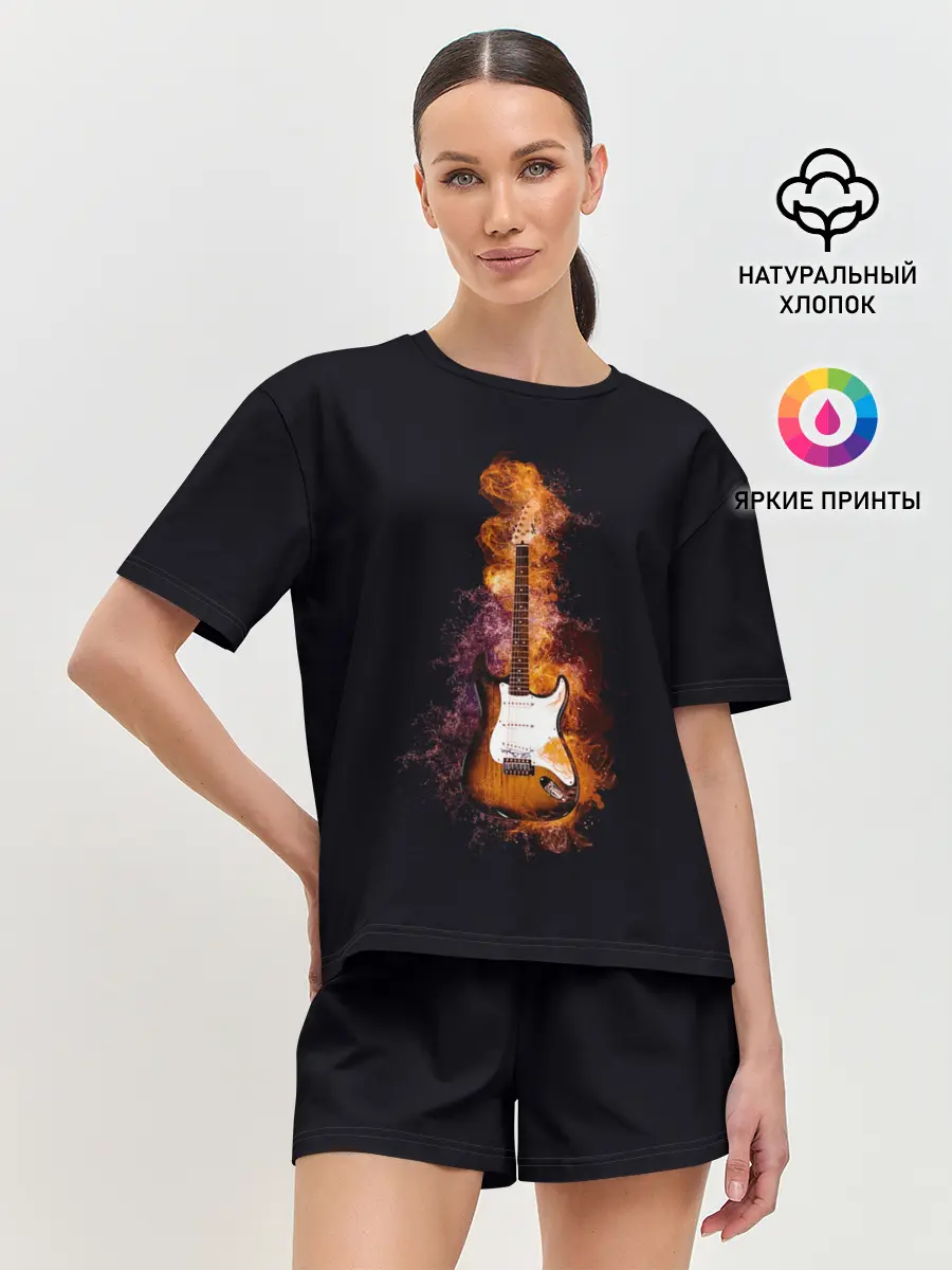 Женская пижама с шортами / Огонь музыка