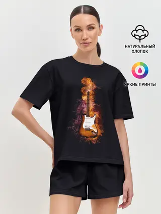 Женская пижама с шортами / Огонь музыка
