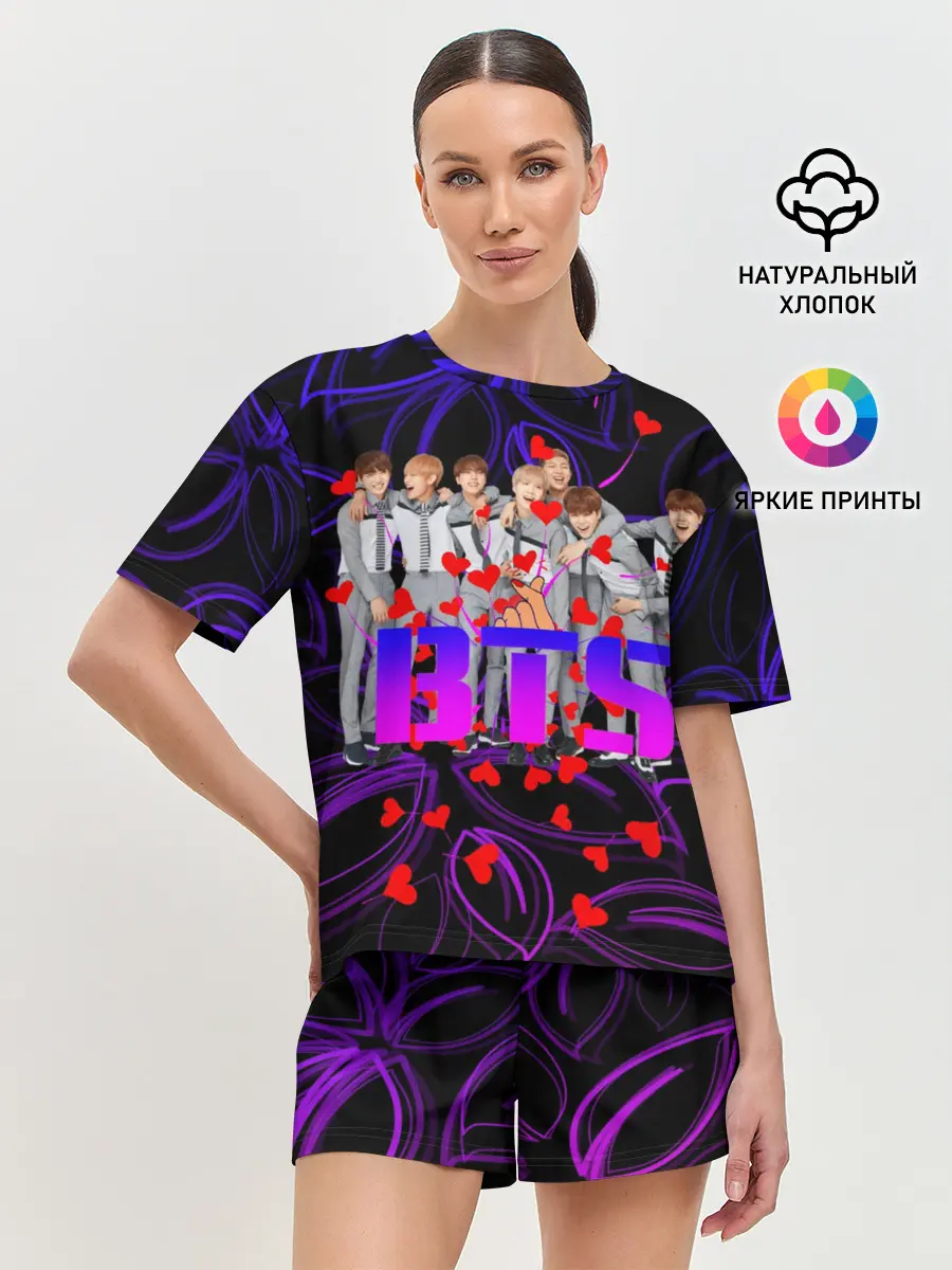 Женская пижама с шортами / BTS | Бойбенд