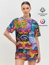 Женская пижама с шортами / КОТЯТА ЖИВОПИСЬ